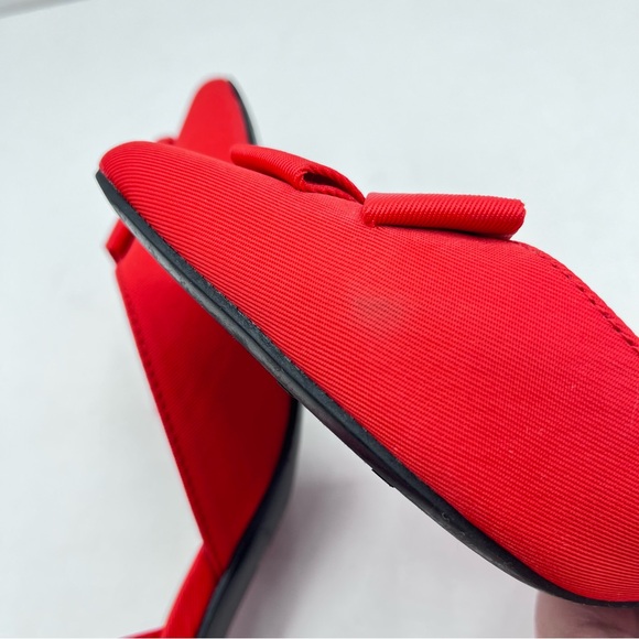 Impo Women’s Size 7.5M Enna Red Bow-Trimmed Pointed Toe Slingback Kitten Heels - Picture 12 of 15